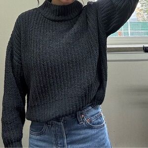 Double Zero Charcoal Turtleneck Sweater